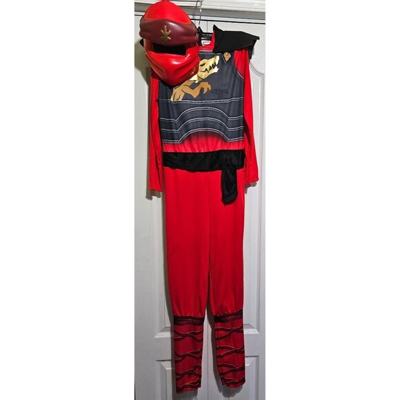 Lego Ninjago Kai Legacy Classic Costume 10-12 Jumpsuit Mask Red Ninja Disguise - Picture 1 of 12